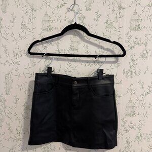 Mango Black Leather Mini Skirt Size XS NEW WITH TAGS